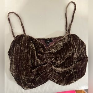 Lulu’s Flirty Affections Mauve Velvet Ruched Cropped Cami Top